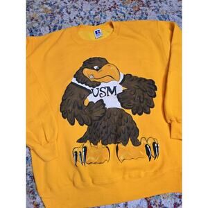 Vintage 90's Southern Mississippi Golden Eagles Handpainted Crewneck Sweatshirt